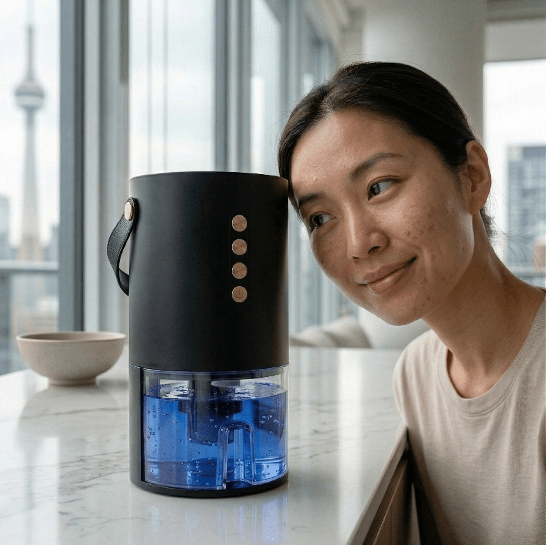 Entfeuchter Pro Kompakt Tragbar mit 1300ml Wassertank und leisem Betrieb