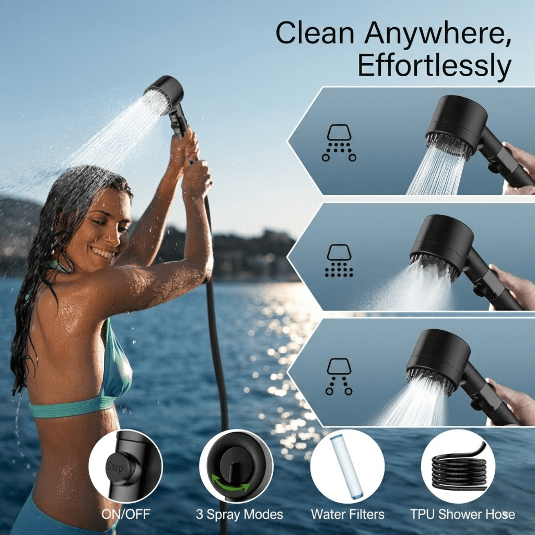 Compagnien Portable Camping Shower Kit for Outdoor Adventures