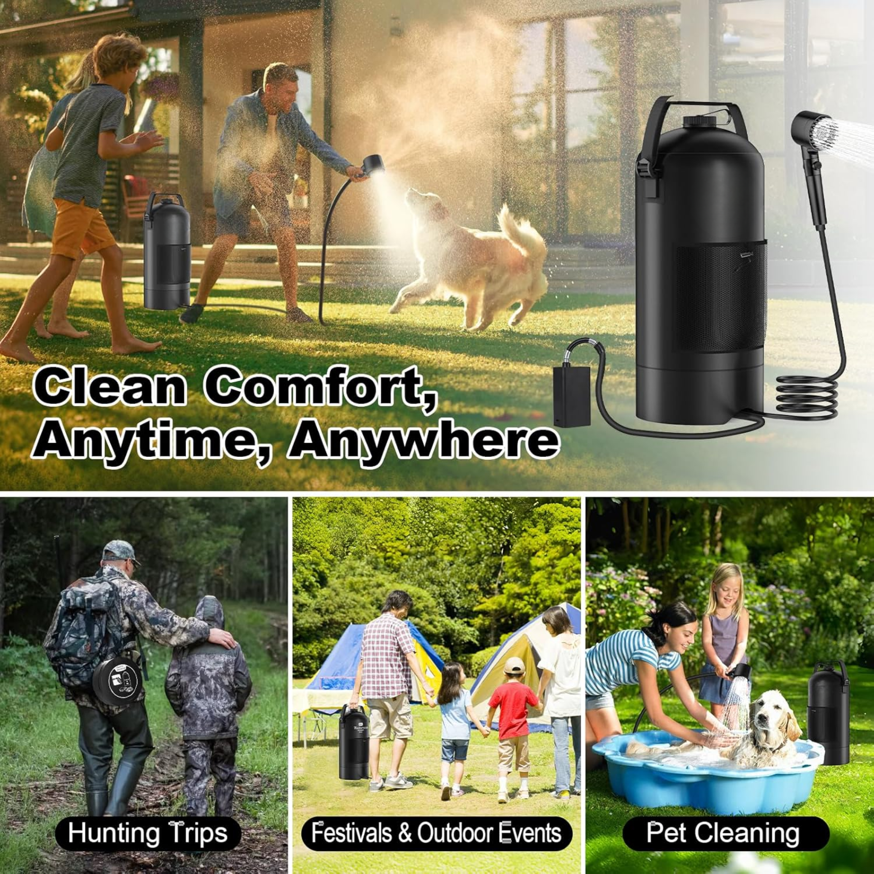 Compagnien Portable Camping Shower Kit for Outdoor Adventures