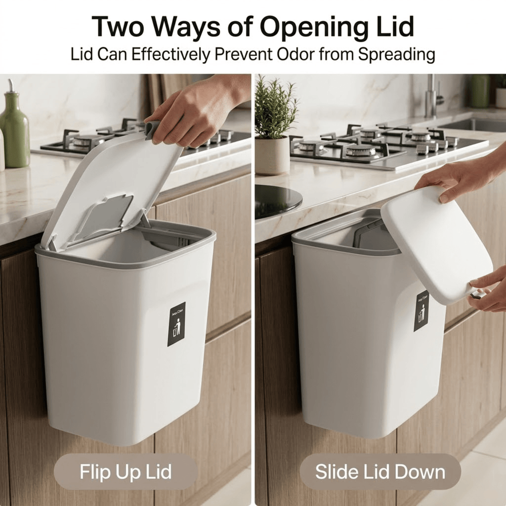 Mountable Kitchen Bin For Indoor Food Scraps And Waste