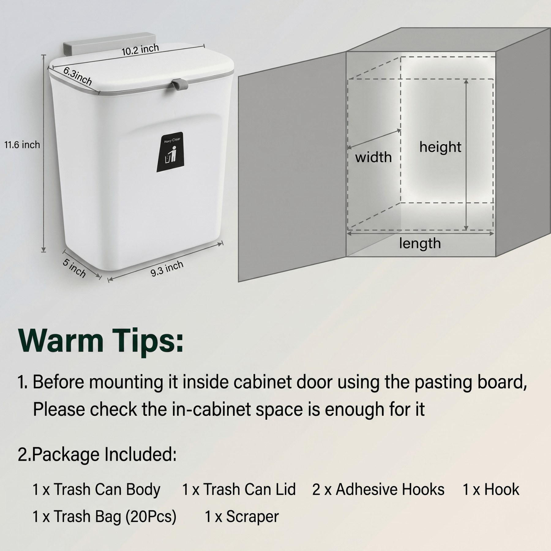 Mountable Kitchen Bin For Indoor Food Scraps And Waste