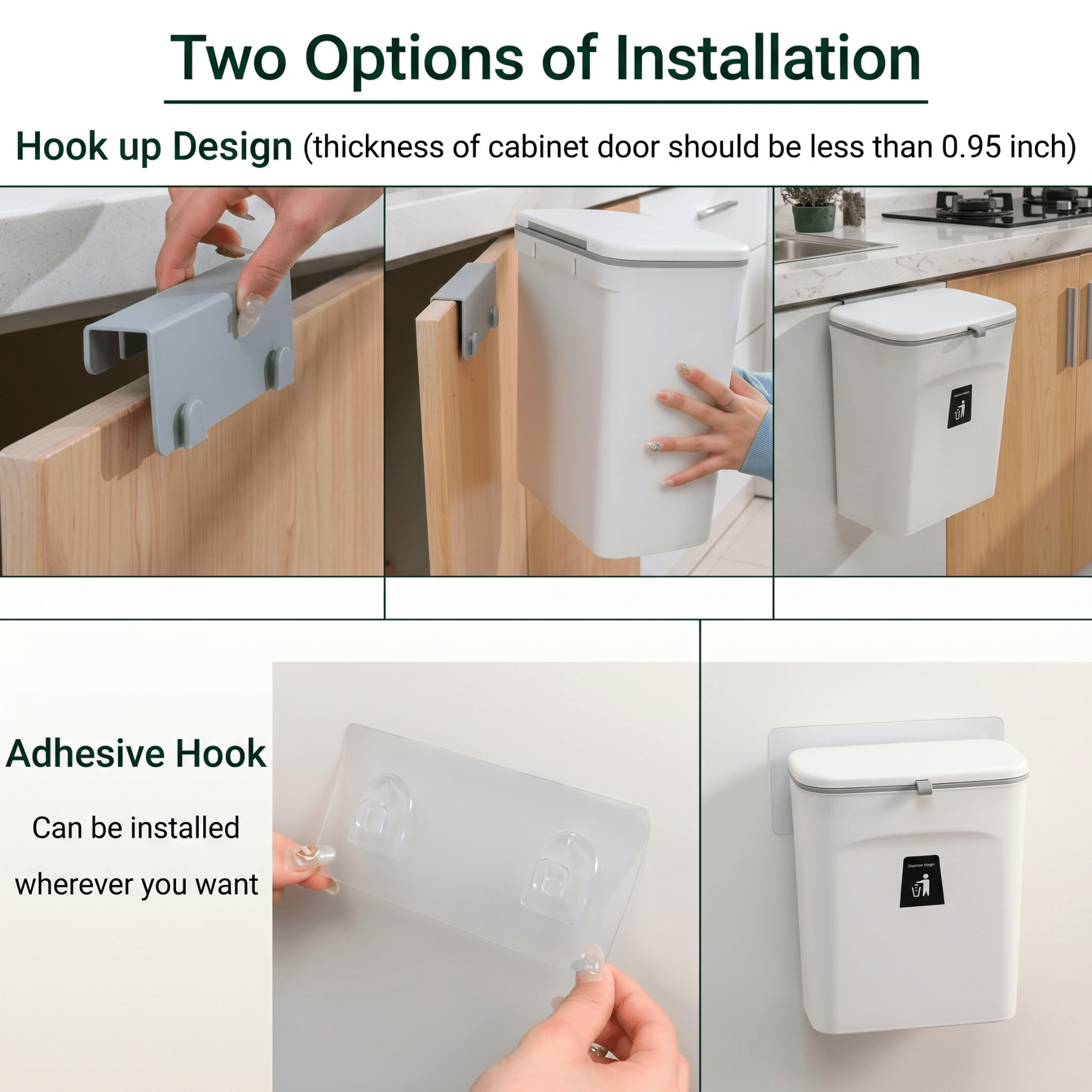 Mountable Kitchen Bin For Indoor Food Scraps And Waste