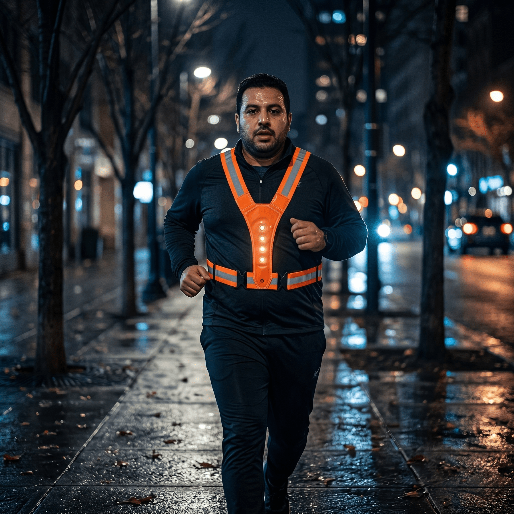 Colete de Corrida LED Compagnien com Faixas Reflectoras e Visibilidade de 360 Graus