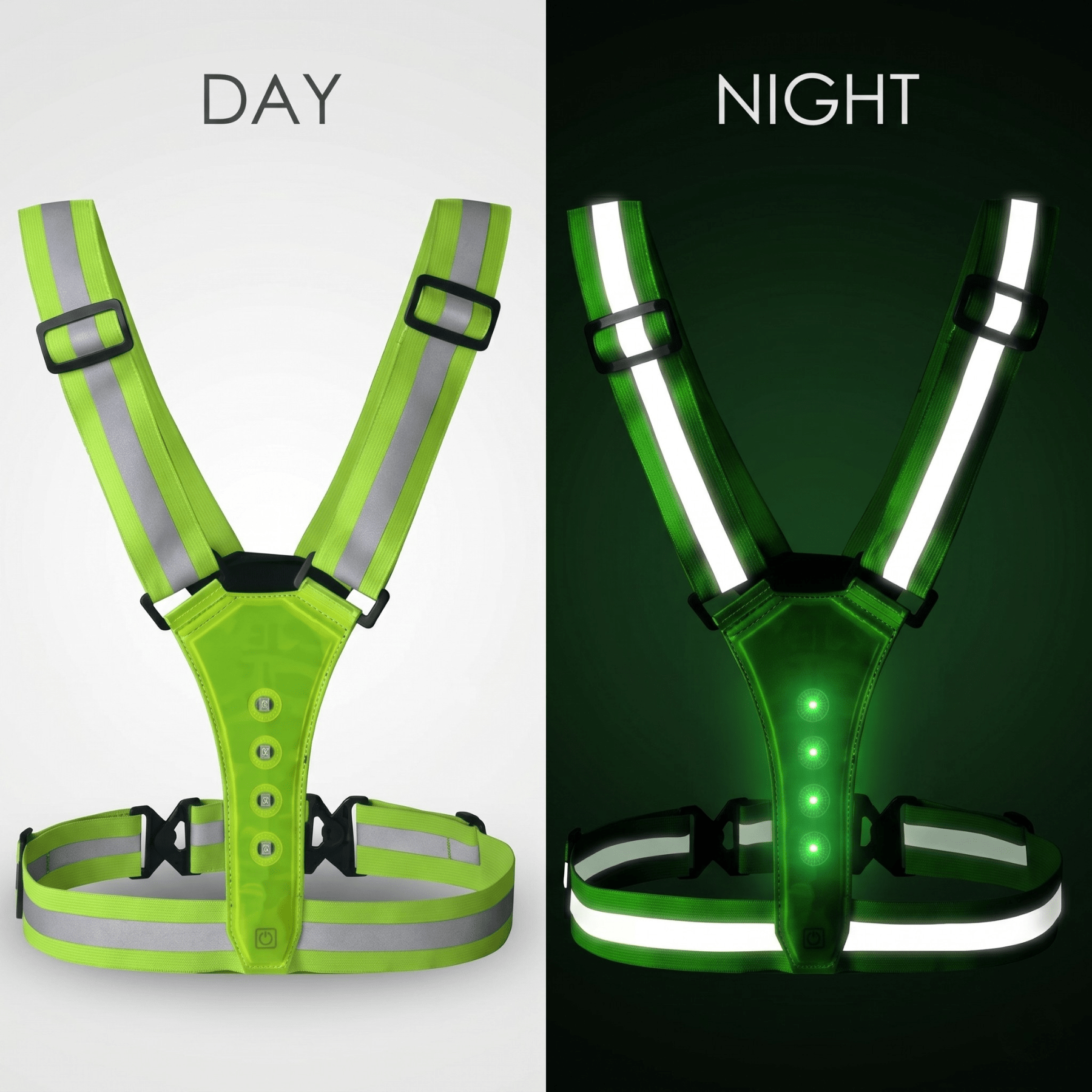 Colete de Corrida LED Compagnien com Faixas Reflectoras e Visibilidade de 360 Graus