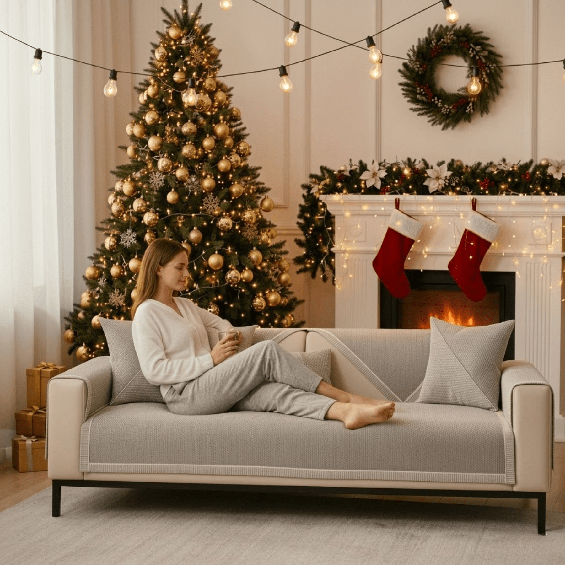Compagnien Sofa Cover Non-Slip For Everyday Home Use Protection