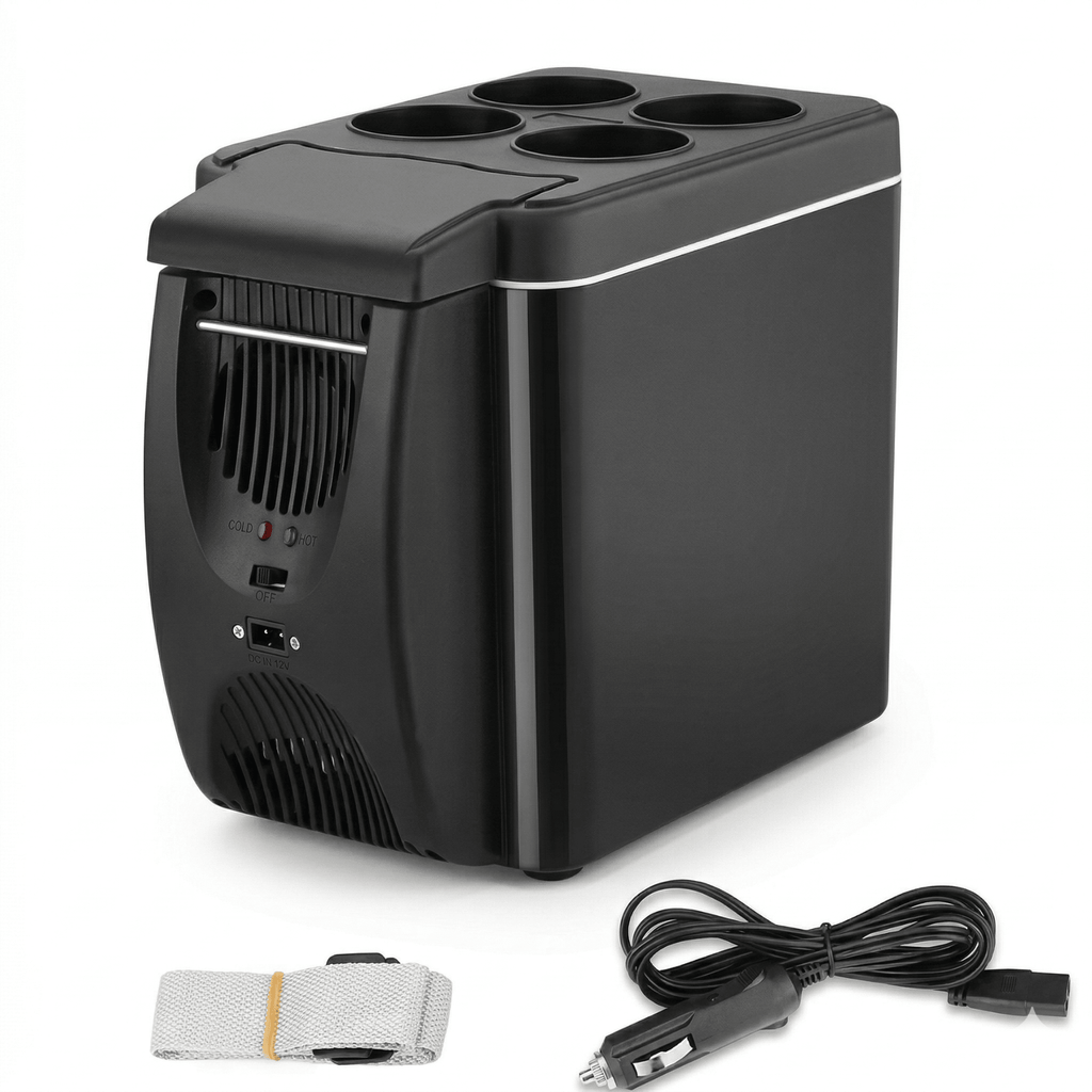12V tragbarer Auto-Kühlschrank und Wärmer, 6-Liter-Kühlbox für Reisen