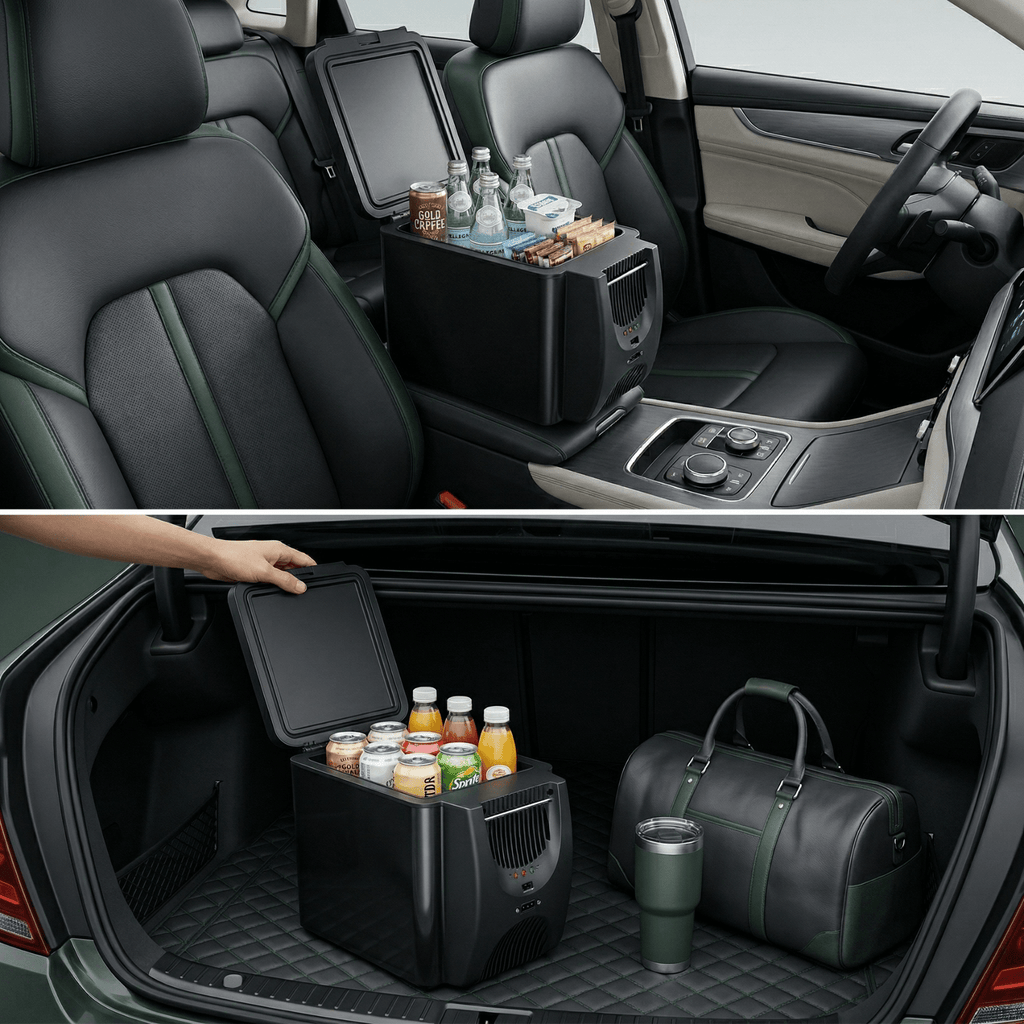 12V tragbarer Auto-Kühlschrank und Wärmer, 6-Liter-Kühlbox für Reisen
