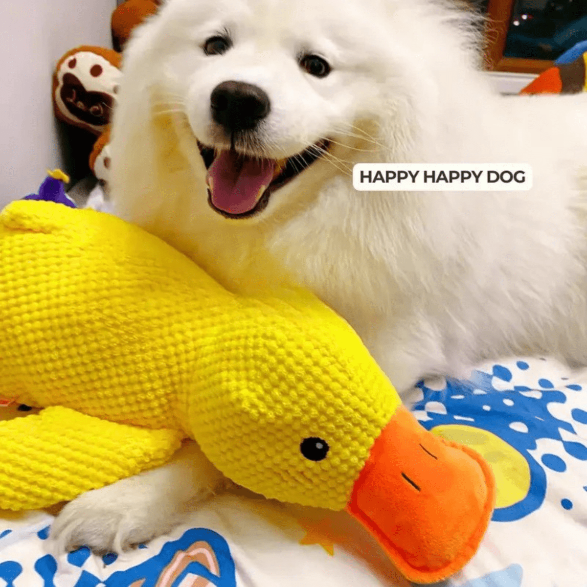 Pluszowa zabawka CuddleQuack dla psów, trwała, miękka, piszcząca kaczuszka, zapewniająca komfort