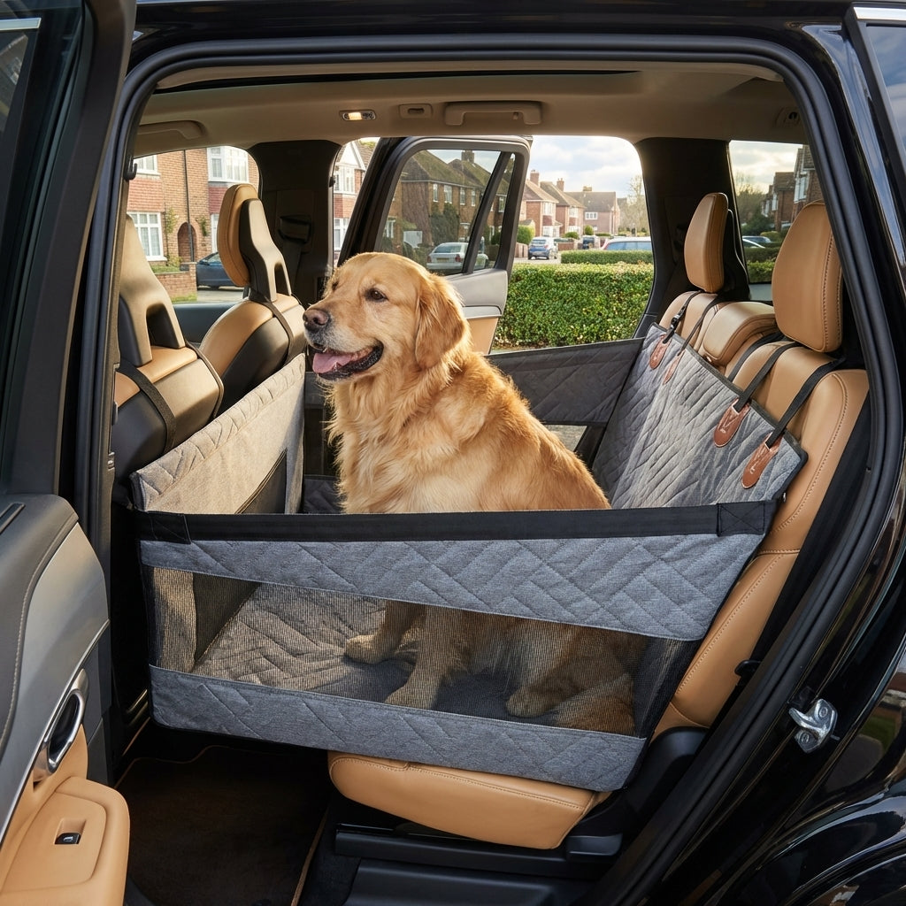 Waterproof Quilted Dog Car Seat Extender With Hard Base
