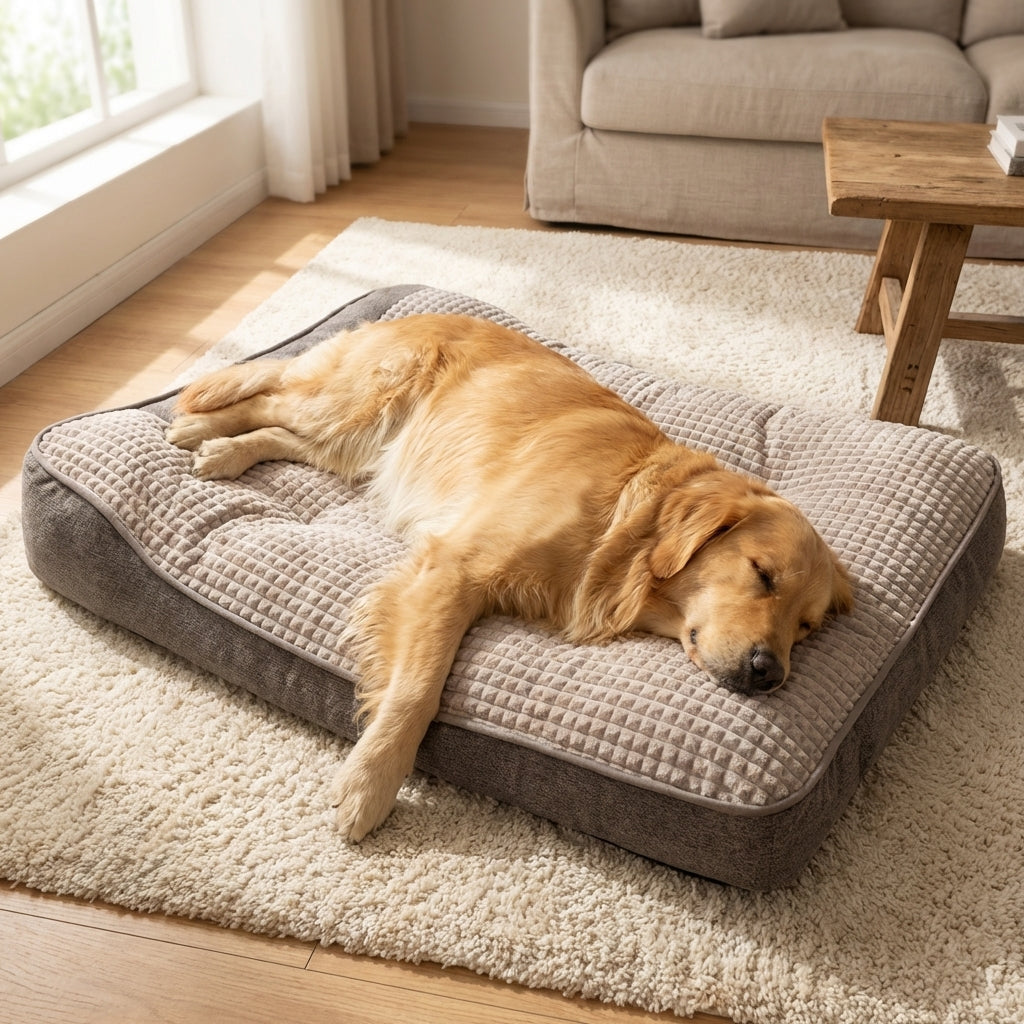 Schaumstoff-Hundebett mit hohem Rand und rutschfester Unterseite