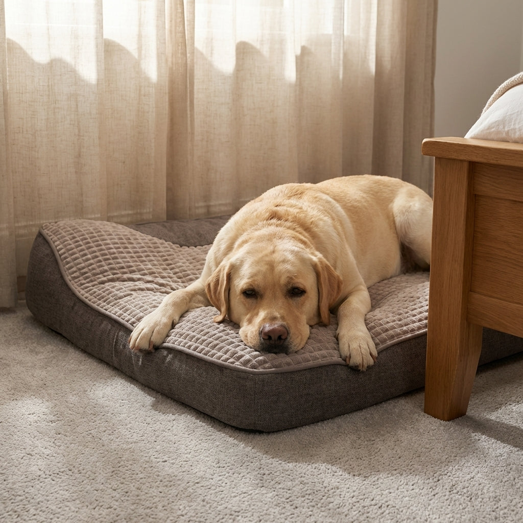 Schaumstoff-Hundebett mit hohem Rand und rutschfester Unterseite