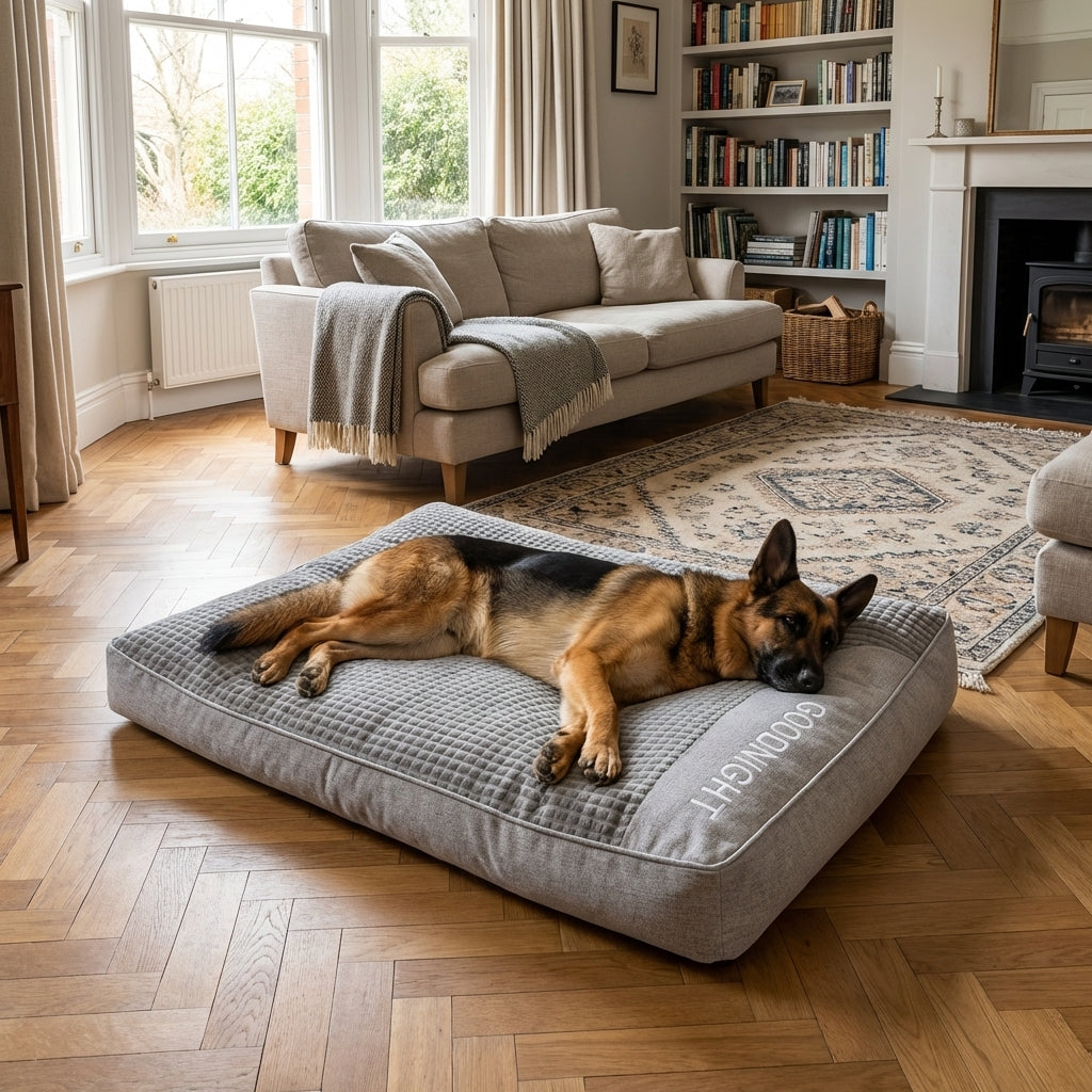 Schaumstoff-Hundebett mit hohem Rand und rutschfester Unterseite