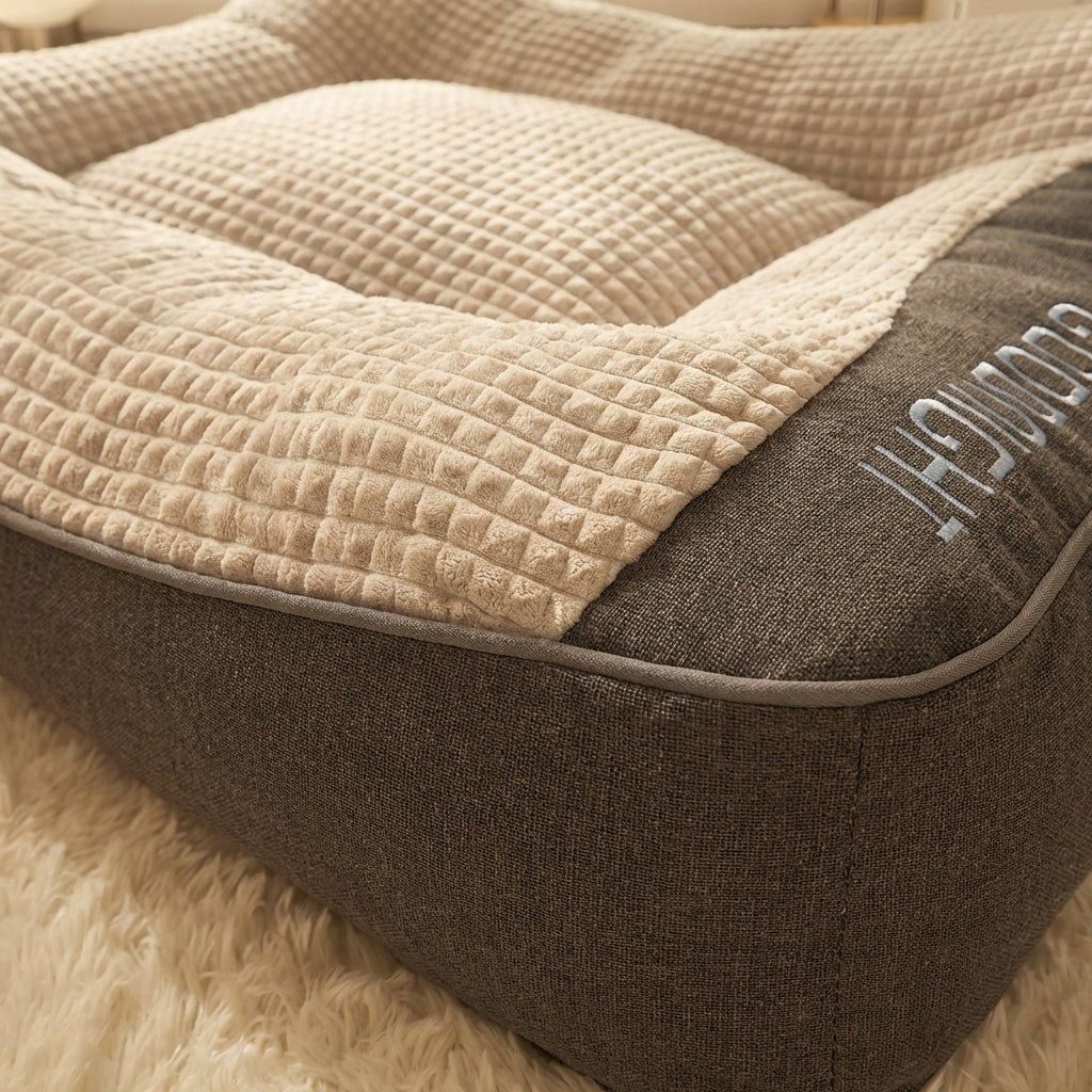 Schaumstoff-Hundebett mit hohem Rand und rutschfester Unterseite