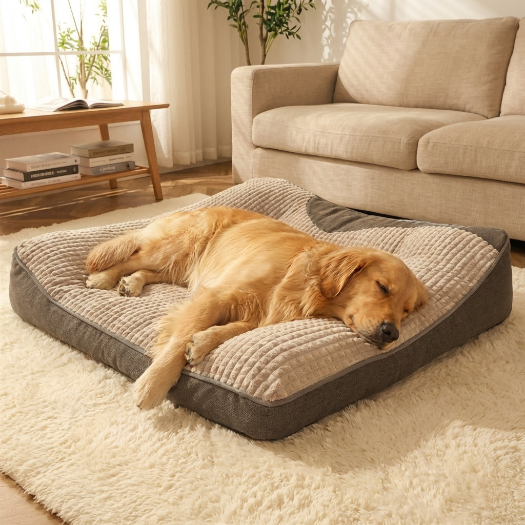 Schaumstoff-Hundebett mit hohem Rand und rutschfester Unterseite
