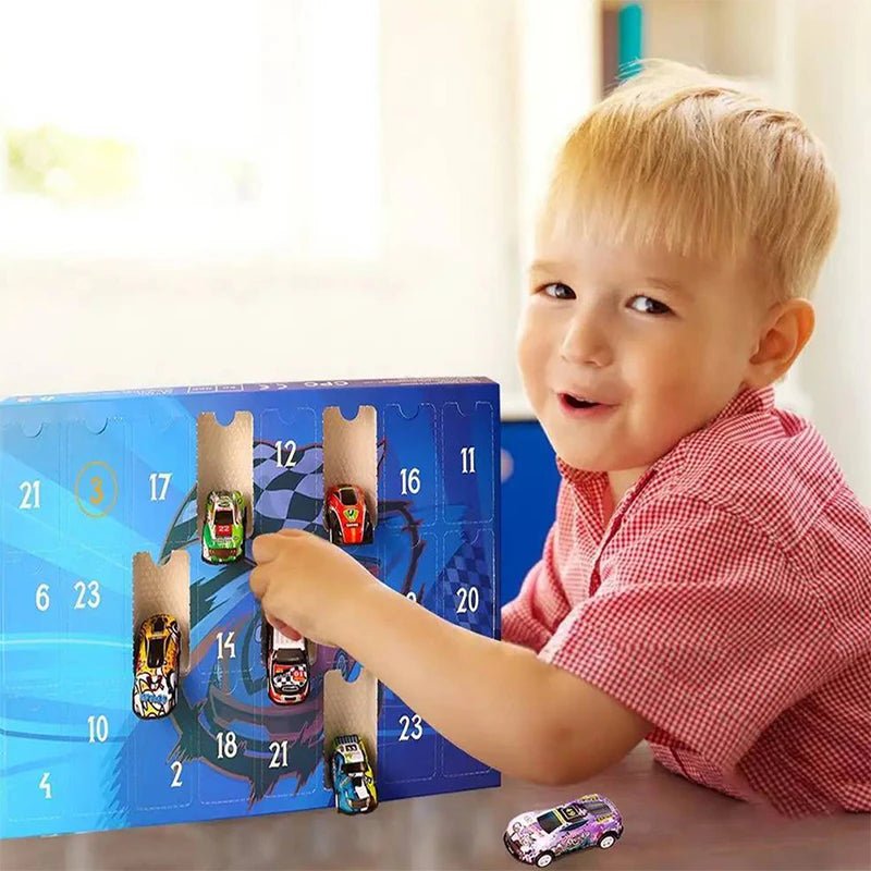 Calendrier de l'Avent VelocityPlay avec 24 mini voitures de course pour enfants