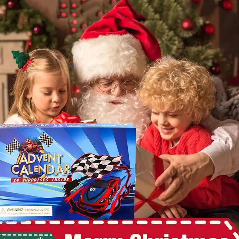 VelocityPlay Countdown Adventskalender mit 24 Mini-Rennwagen für Kinder