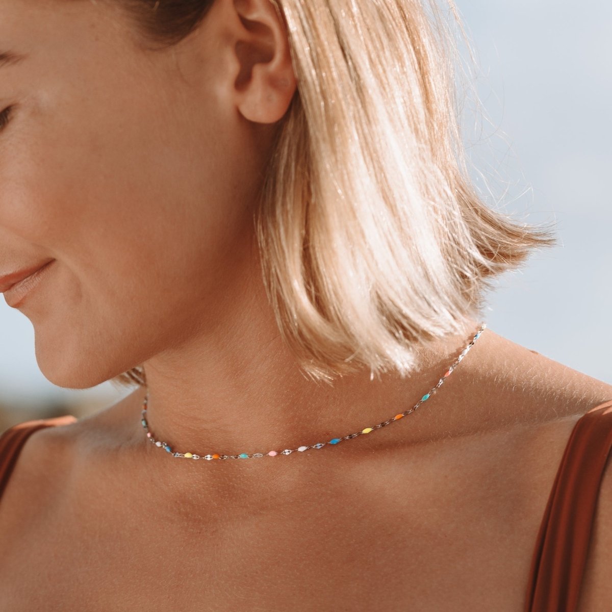 Rainbow Choker Halskjede AuroraLuxe For Trendy Motebevisste Fargerik Statement