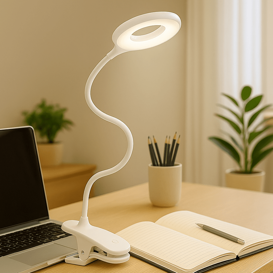 NovaClip USB LED Reading Lamp Clip-On With Dimming And Adjustable Neck For Readers