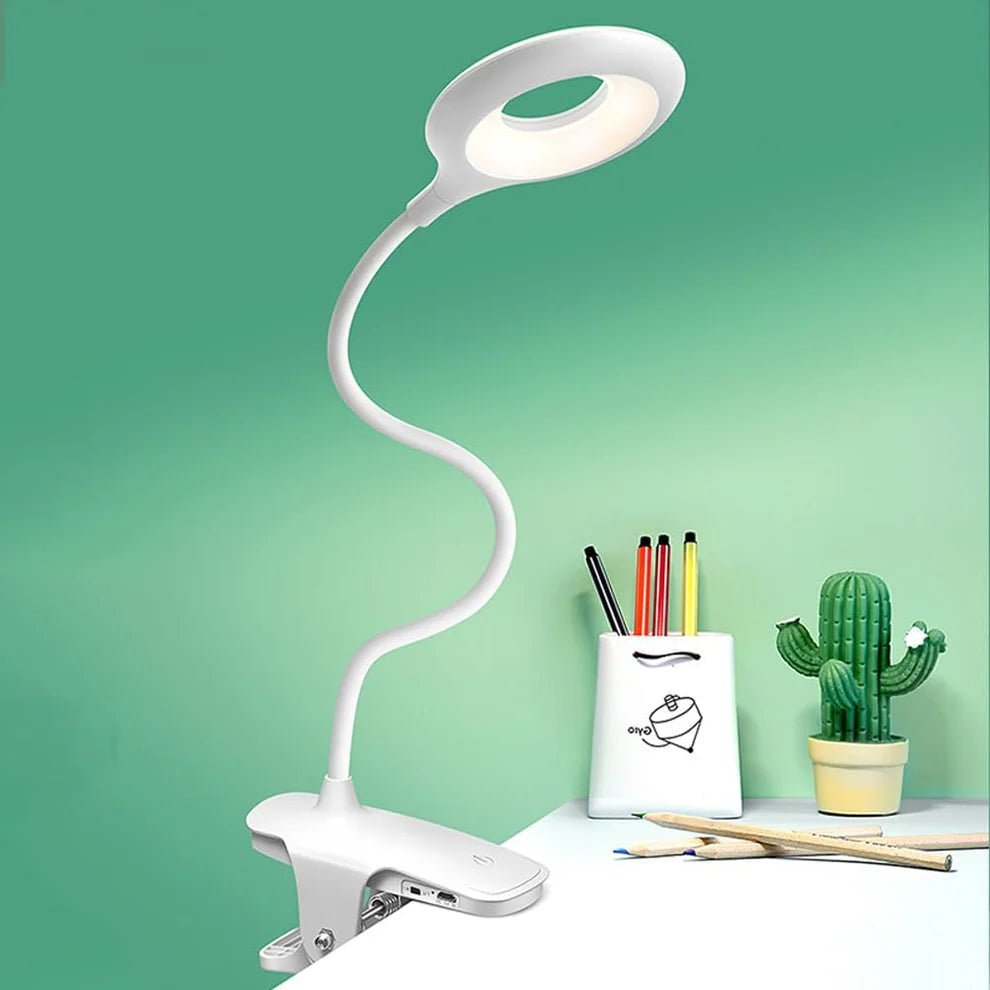 NovaClip USB LED Reading Lamp Clip-On With Dimming And Adjustable Neck For Readers