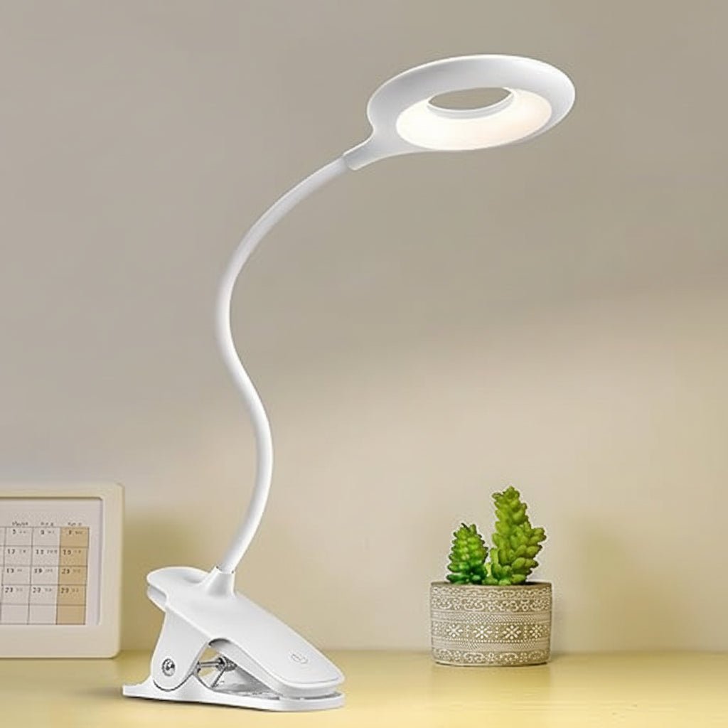 NovaClip USB LED Reading Lamp Clip-On With Dimming And Adjustable Neck For Readers