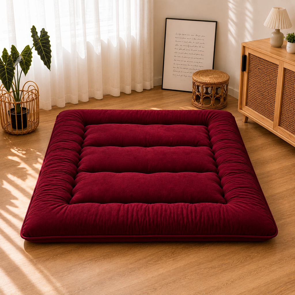 Japanese Floor Bed Four Inch Thick Foldable Futon Mattress For Adults And Kids