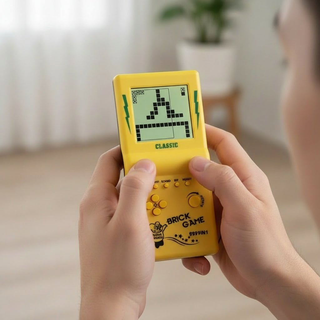 PixelNova Retro Tetris přenosná konzole s 3,5palcovým displejem pro všechny věkové kategorie, hodiny zábavy