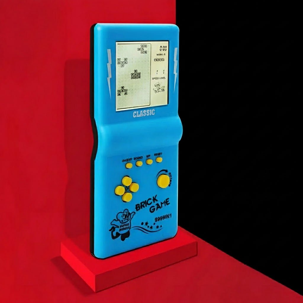 PixelNova Retro Tetris přenosná konzole s 3,5palcovým displejem pro všechny věkové kategorie, hodiny zábavy