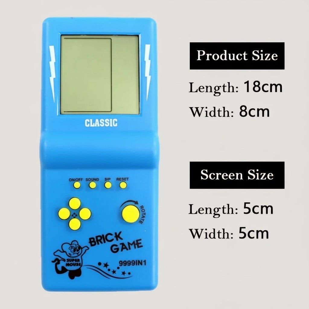PixelNova Retro Tetris přenosná konzole s 3,5palcovým displejem pro všechny věkové kategorie, hodiny zábavy