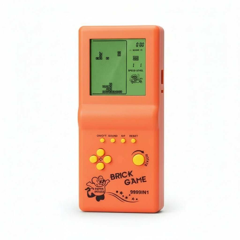 PixelNova Retro Tetris přenosná konzole s 3,5palcovým displejem pro všechny věkové kategorie, hodiny zábavy
