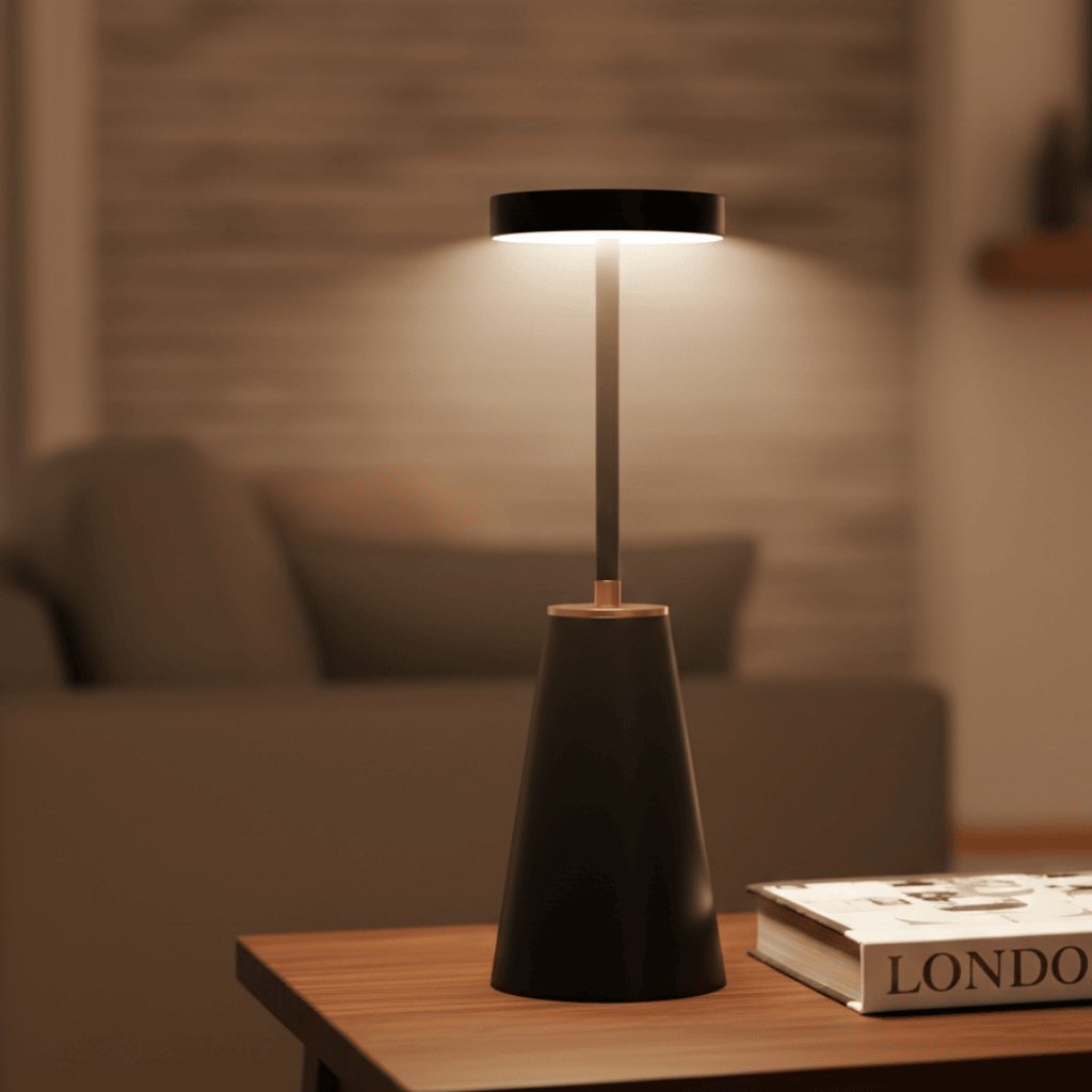 LumaNest trådløs bordlampe med varme og kalde lysmoduser for koselige stuer