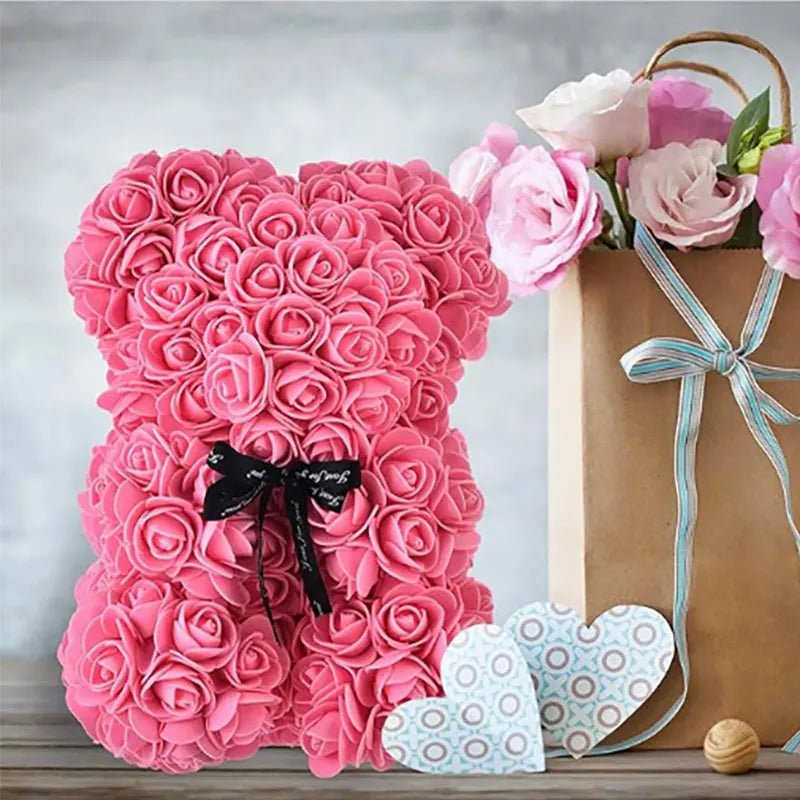 Everrose pěnový růžový medvídek Romantický dárek na Valentýna Domácí dekorace