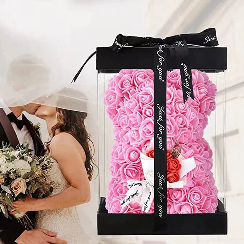 Everrose pěnový růžový medvídek Romantický dárek na Valentýna Domácí dekorace