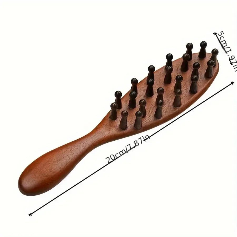 Pente de Massagem Tranquil Root em Pau-Rosa para Estimulação do Couro Cabeludo e Relaxamento