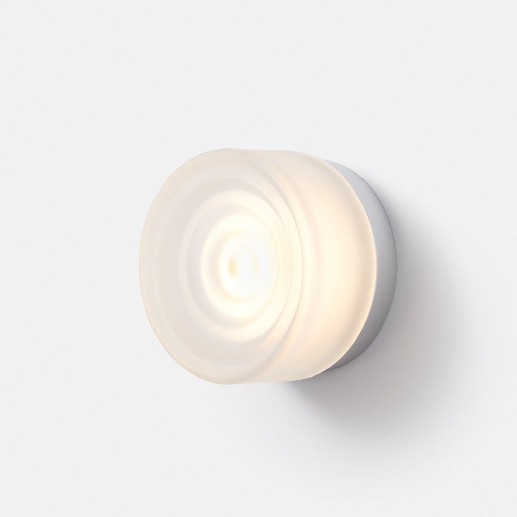 TML Ripple Modern Wall Sconce – IP65 Rated, Tempered Glass Shade, Indoor Wall Light with Touch Switch (E14 Bulb Included)