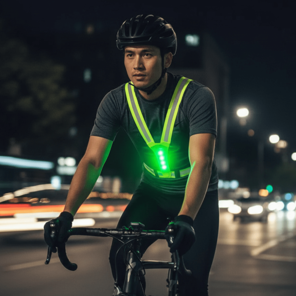 LumaStride LED Løbevest med Justerbar Pasform og 360 Graders Synlighed