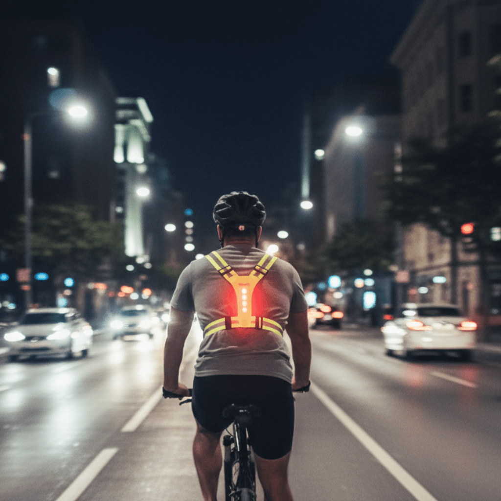 LumaStride LED Løbevest med Justerbar Pasform og 360 Graders Synlighed