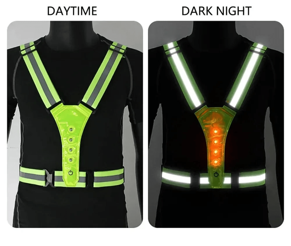 LumaStride LED Løbevest med Justerbar Pasform og 360 Graders Synlighed