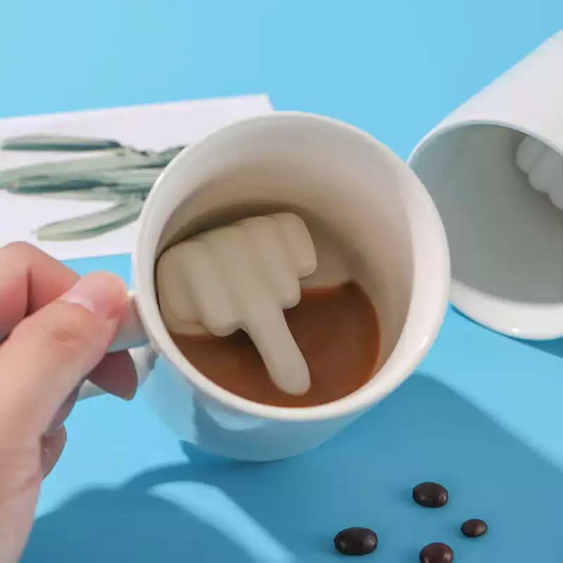 PrankMate Tazza in Ceramica con Scomparto Nascosto Divertente per Scherzi in Ufficio