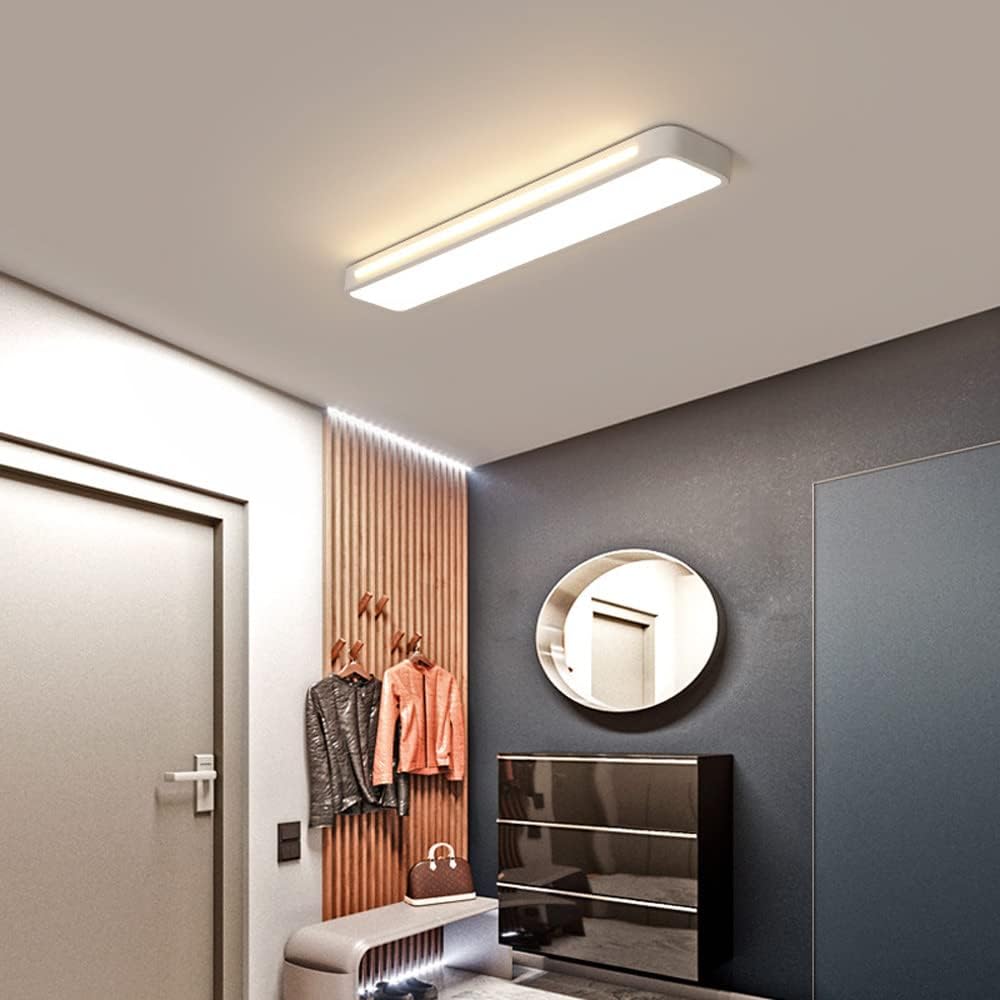 Lumină de plafon LED modernă dreptunghiulară, montaj la nivel, 24 pe 12 inci
