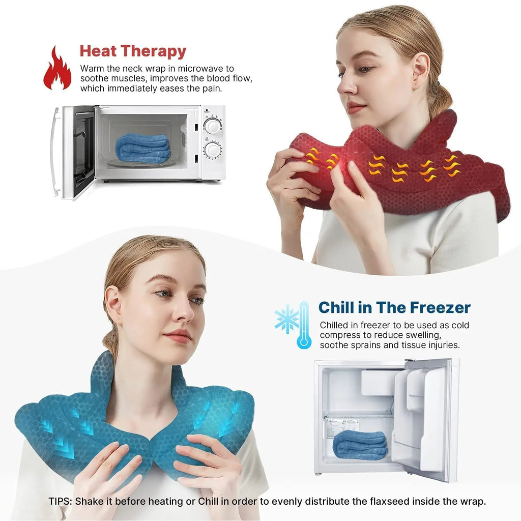 Relaxation Wrap Microwaveable Neck Heating Pad With Weighted Comfort For Tension Relief