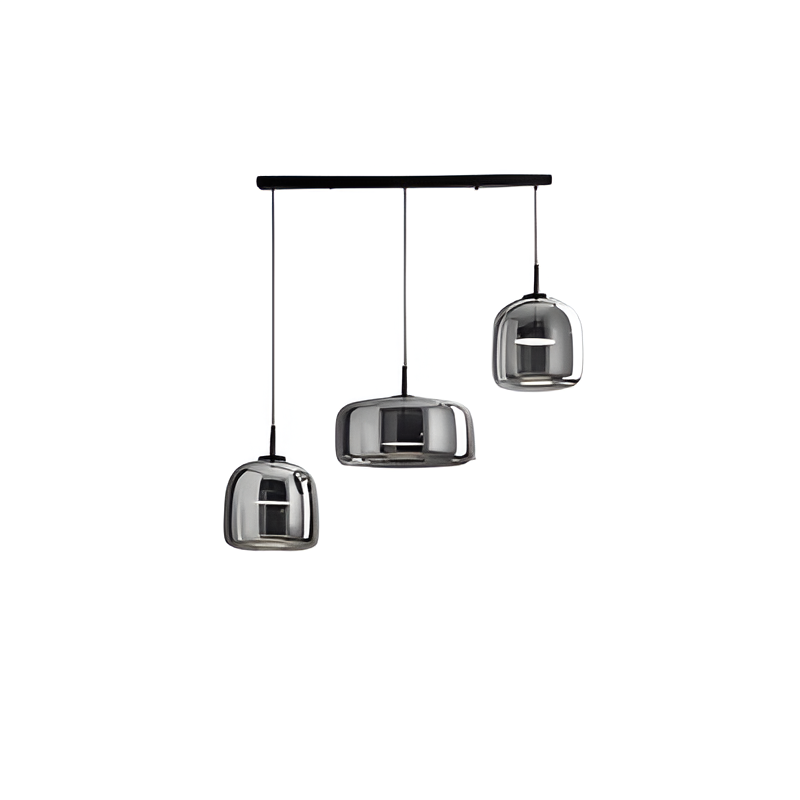 Rauchglas-Pendelleuchte mit integriertem LED-Array