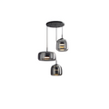 Rauchglas-Pendelleuchte mit integriertem LED-Array