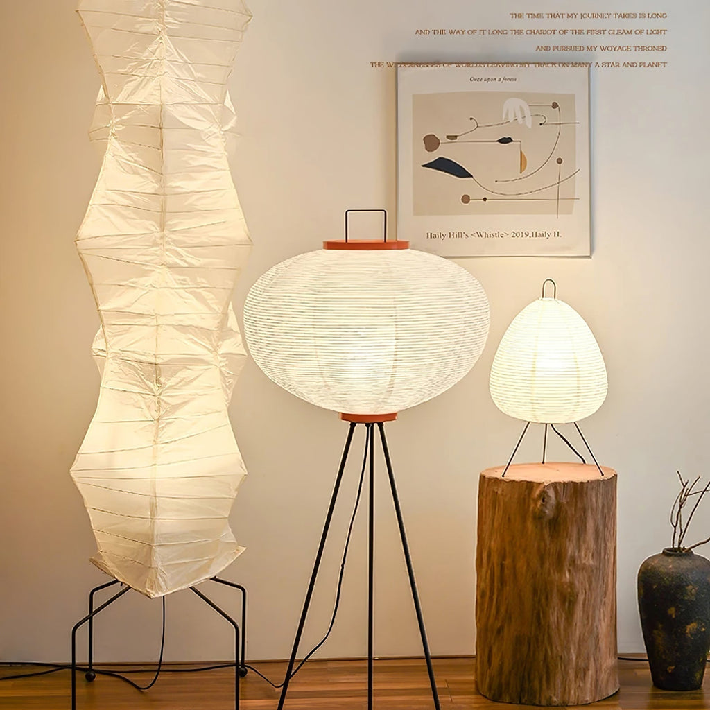 Hikaru Rispapir Gulvlampe Mykt Ambient Lys Minimalistisk