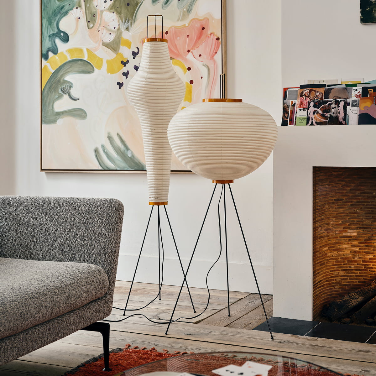 Hikaru Rispapir Gulvlampe Mykt Ambient Lys Minimalistisk