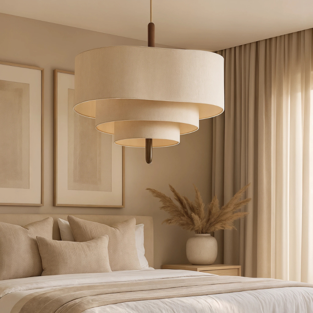 RondoLight Organic Ceiling Lamp Nordic Natural Textile Shade