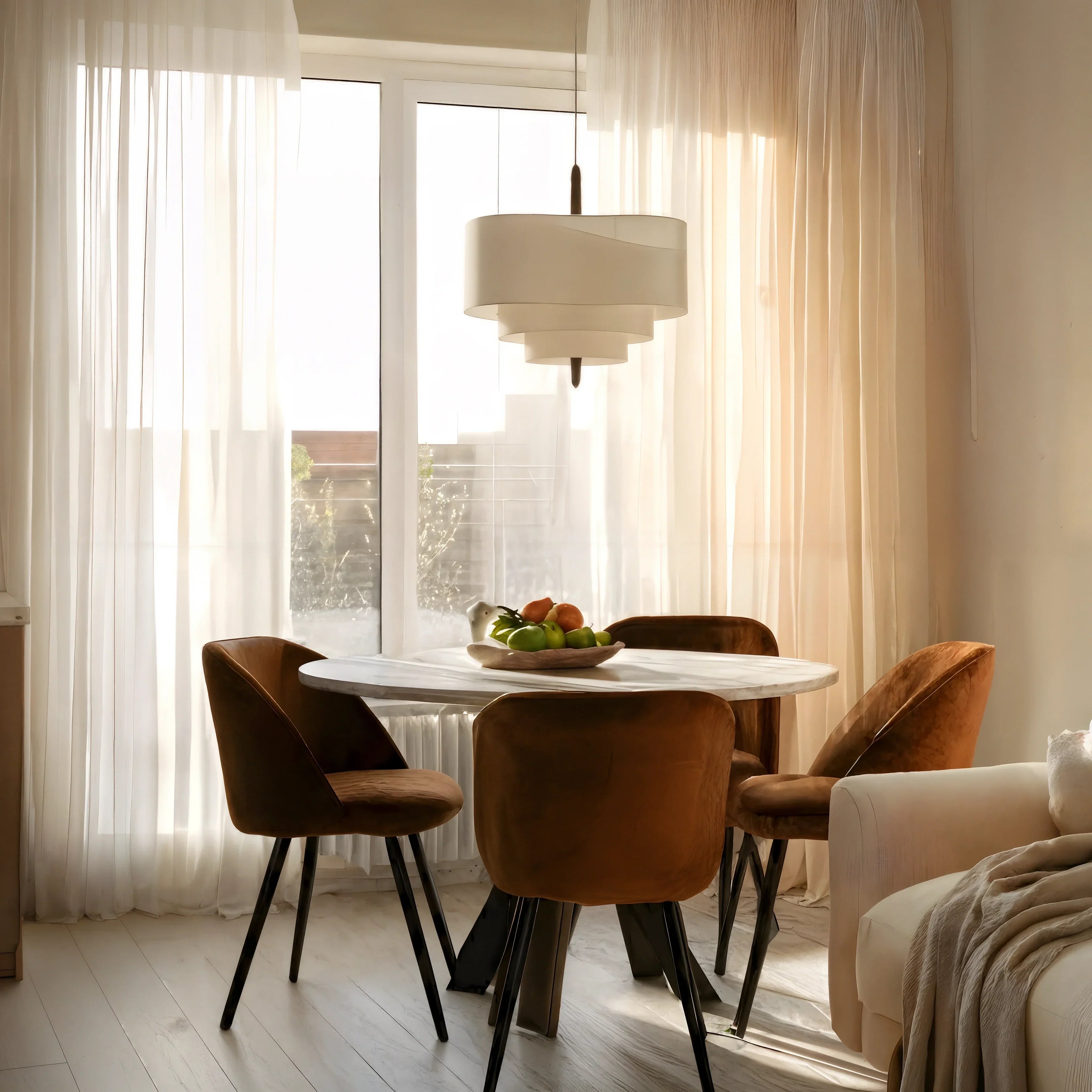 RondoLight Organik Tavan Lambası Kuzey Doğal Tekstil Abajur