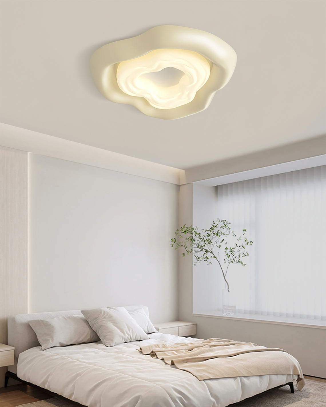 Lampa sufitowa Bellora Bloom w kształcie róży z ciepłym światłem