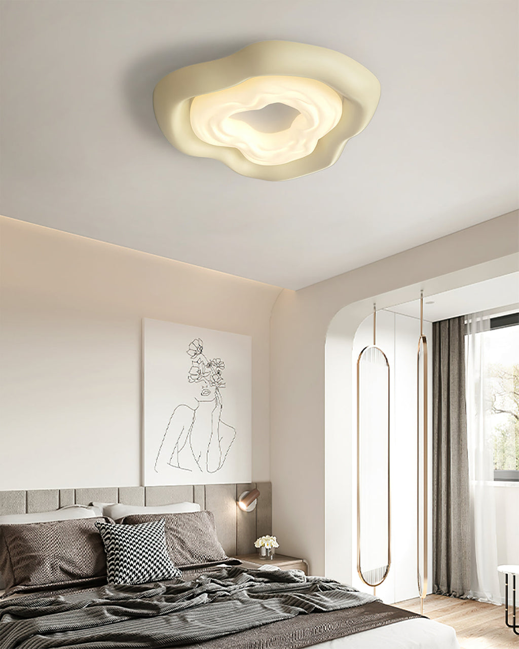 Lampa sufitowa Bellora Bloom w kształcie róży z ciepłym światłem