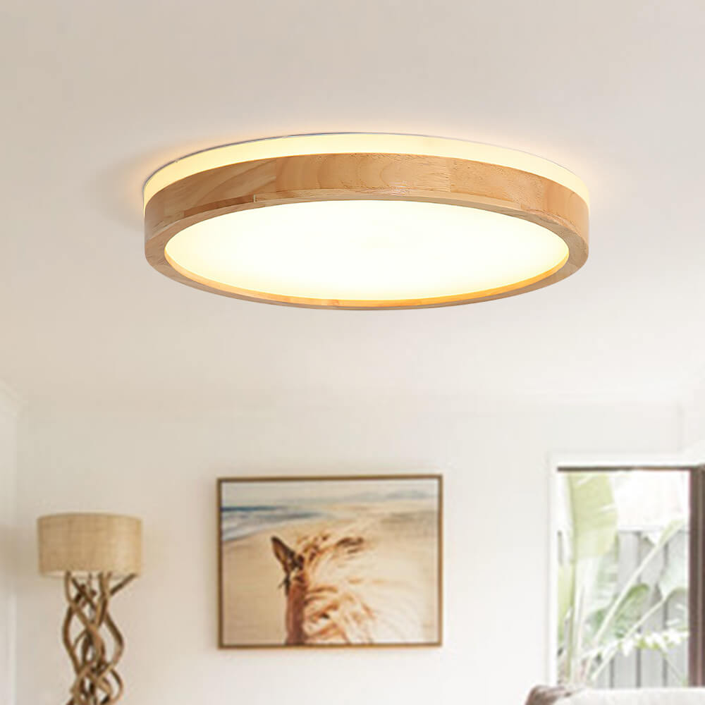 Rund innfelt taklampe for stue | Dimbar LED med treinnslag