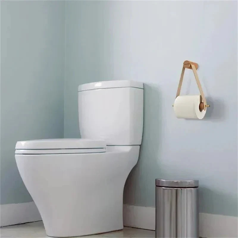 WOODLIVA Rustic Wood Toilet Tissue Holder In Vintage Bathroom Style